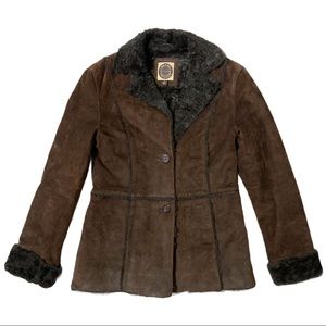 Vintage GIACCA Faux Fur Suede Leather Jacket